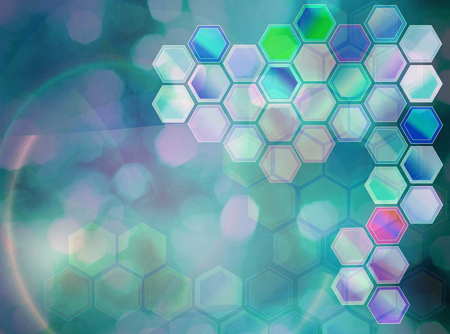 Foto Wabenmuster blau grün