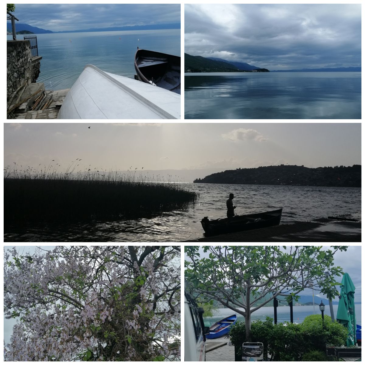 Different pictures of North Macedonia showing the sea side and nature
